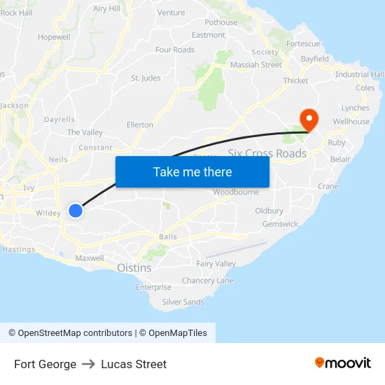 Fort George to Lucas Street map