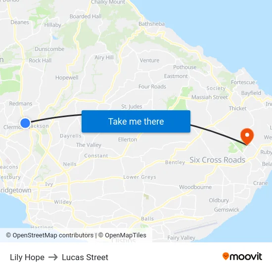 Lily Hope to Lucas Street map