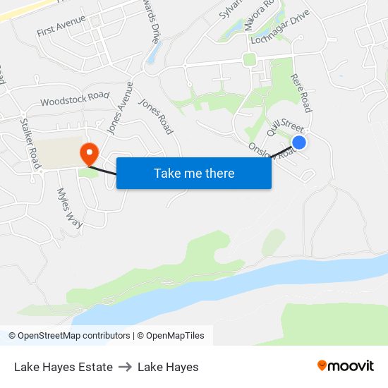 Lake Hayes Estate to Lake Hayes map