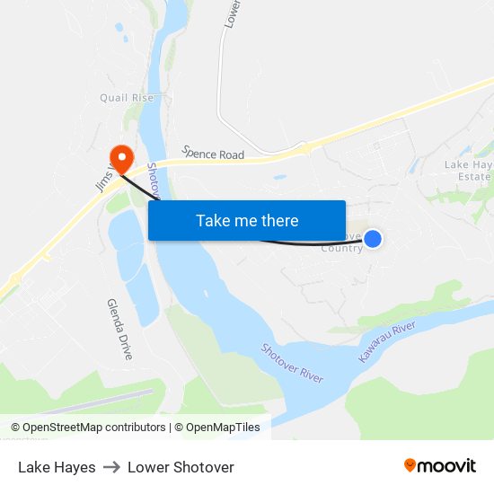 Lake Hayes to Lower Shotover map