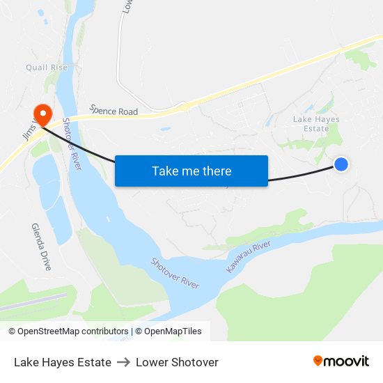 Lake Hayes Estate to Lower Shotover map