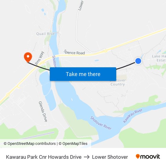 Kawarau Park Cnr Howards Drive to Lower Shotover map