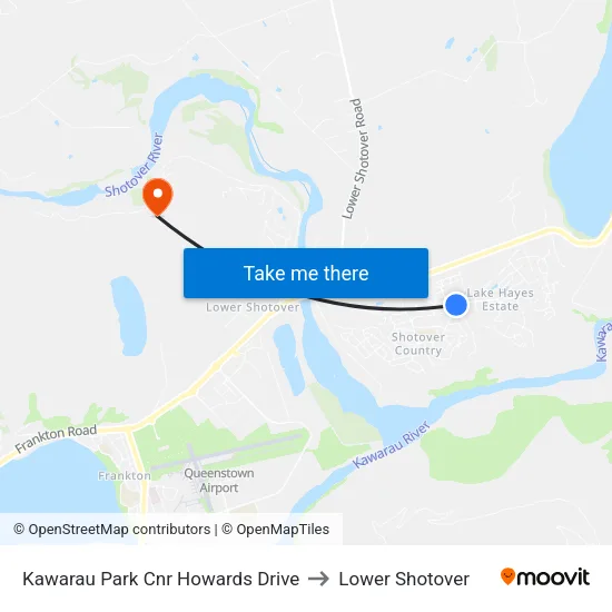 Kawarau Park Cnr Howards Drive to Lower Shotover map