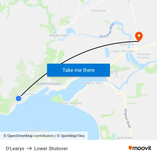 O'Learys to Lower Shotover map