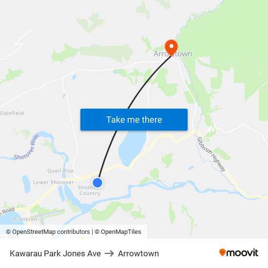 Kawarau Park Jones Ave to Arrowtown map