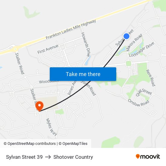 Sylvan Street 39 to Shotover Country map