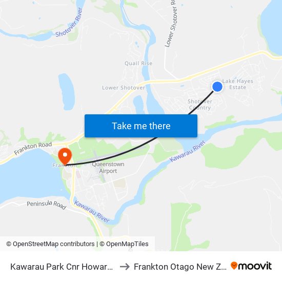 Kawarau Park Cnr Howards Drive to Frankton Otago New Zealand map