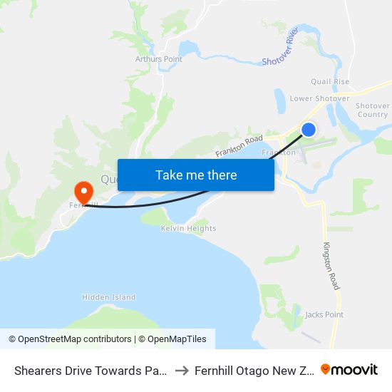 Shearers Drive Towards Pak N Save to Fernhill Otago New Zealand map