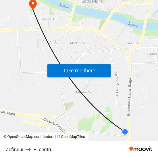 Zefirului to Pi centru map