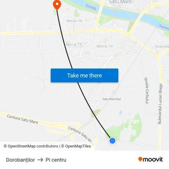 Dorobanților to Pi centru map