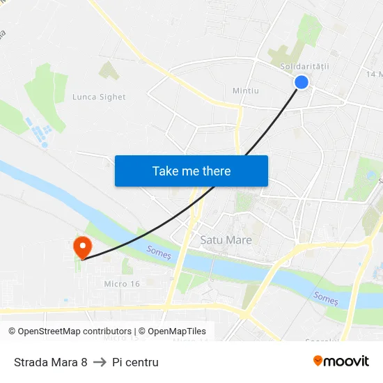 Strada Mara 8 to Pi centru map