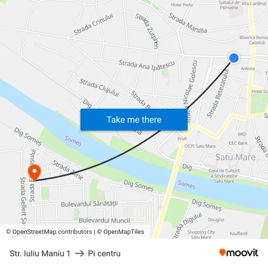 Str. Iuliu Maniu 1 to Pi centru map