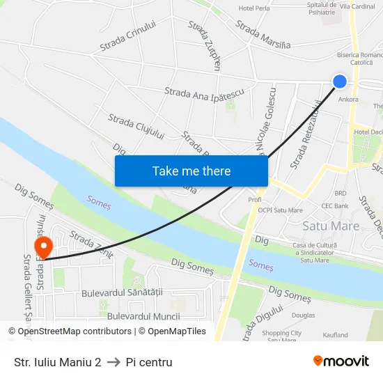 Str. Iuliu Maniu 2 to Pi centru map