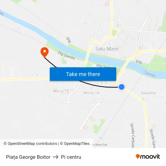 Piața George Boitor to Pi centru map