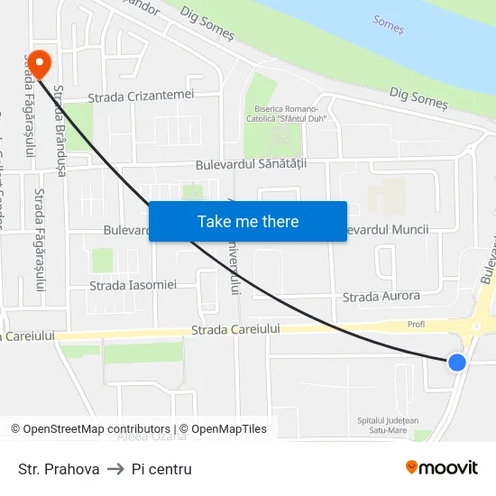 Str. Prahova to Pi centru map