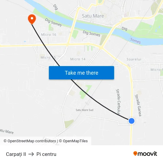Carpați II to Pi centru map