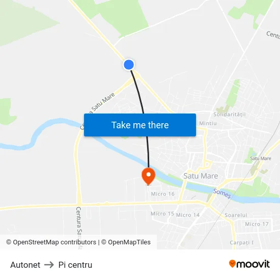 Autonet to Pi centru map