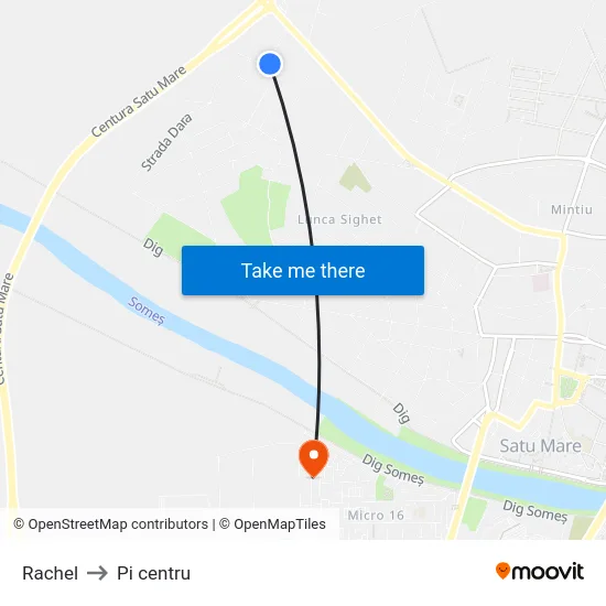 Rachel to Pi centru map