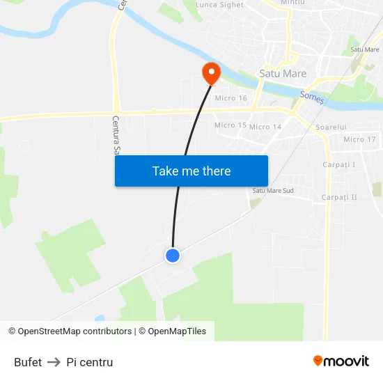 Bufet to Pi centru map