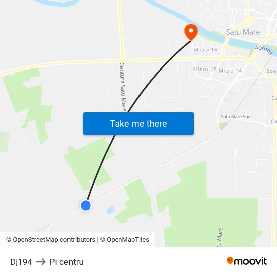 Dj194 to Pi centru map