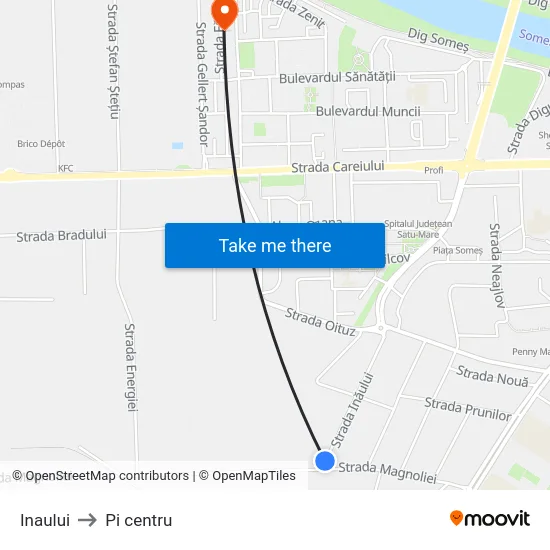 Inaului to Pi centru map