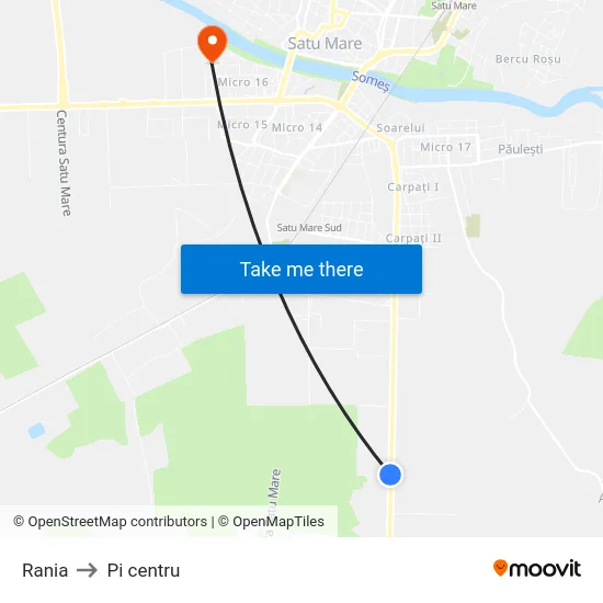 Rania to Pi centru map