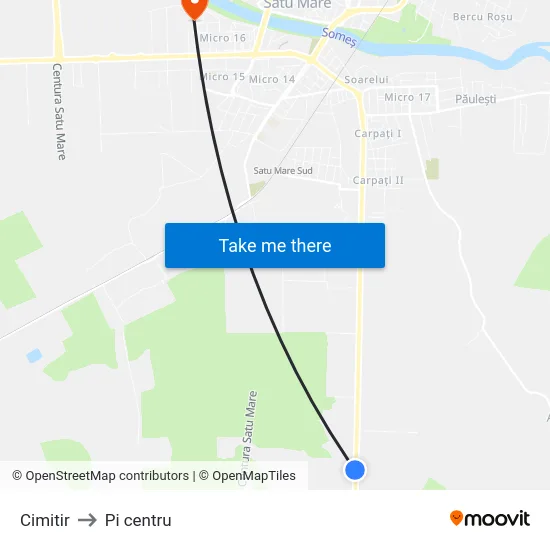 Cimitir to Pi centru map