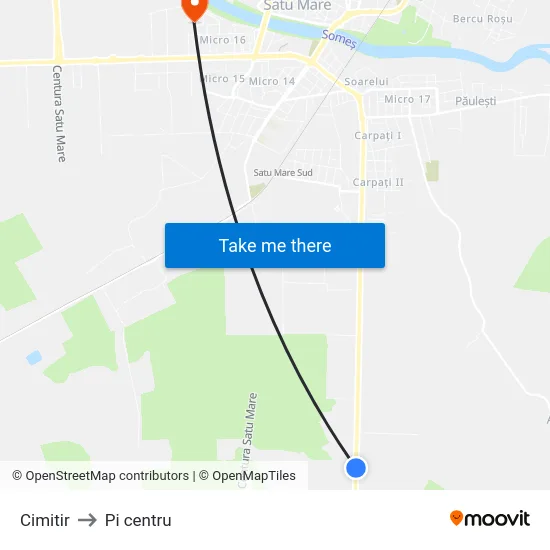 Cimitir to Pi centru map