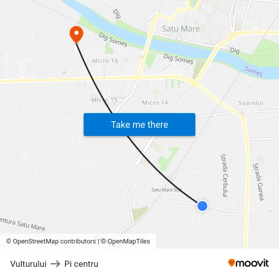 Vulturului to Pi centru map
