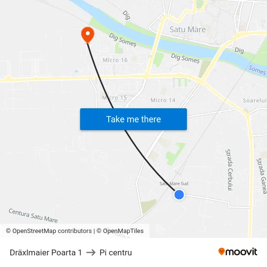 Dräxlmaier Poarta 1 to Pi centru map