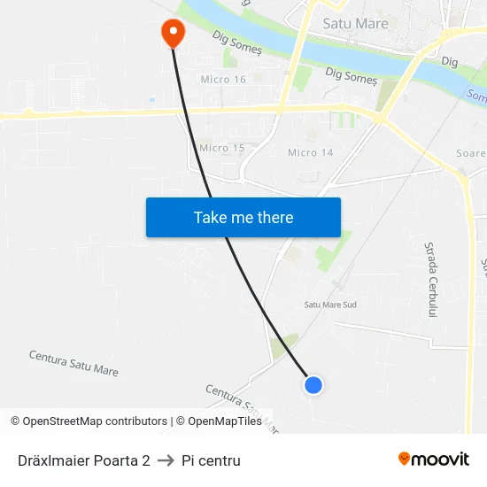 Dräxlmaier Poarta 2 to Pi centru map