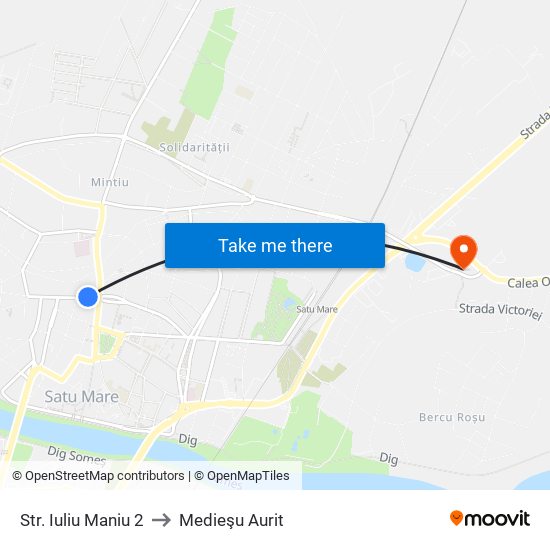Str. Iuliu Maniu 2 to Medieşu Aurit map