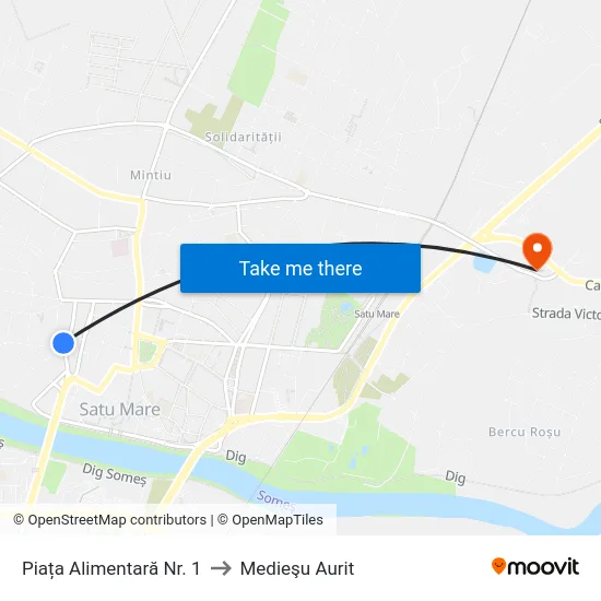 Piața Mare to Medieşu Aurit map