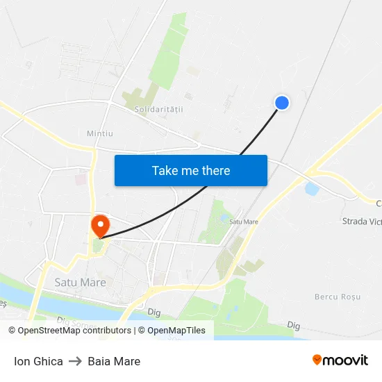Ion Ghica to Baia Mare map