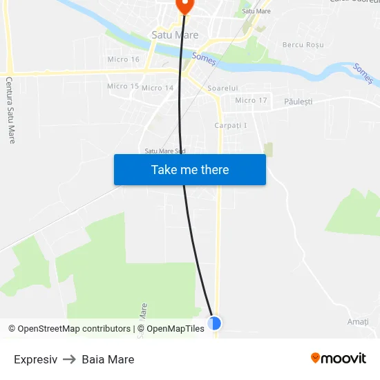 Expresiv to Baia Mare map