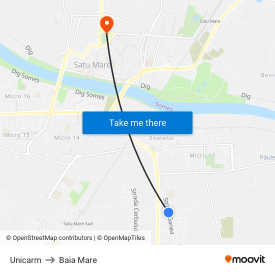 Unicarm to Baia Mare map