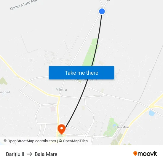 Barițiu II to Baia Mare map