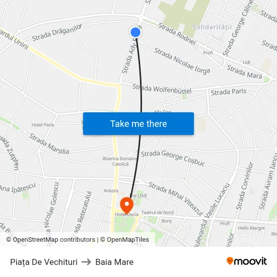 Piața De Vechituri to Baia Mare map