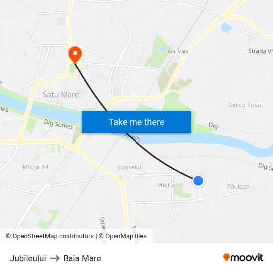 Jubileului to Baia Mare map