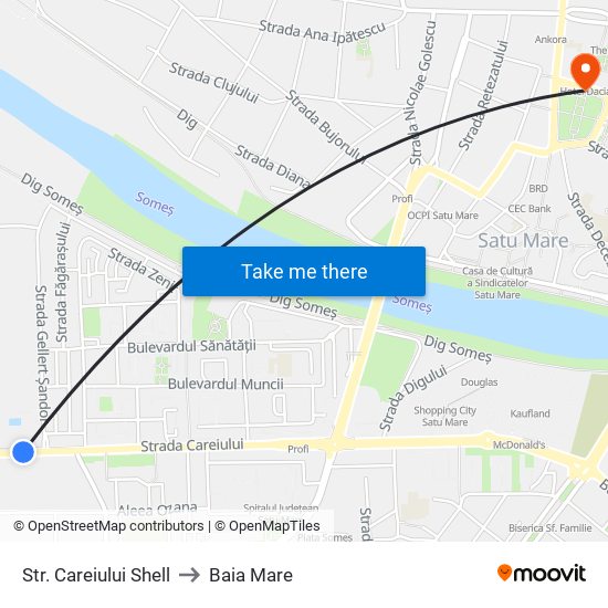 Str. Careiului Shell to Baia Mare map