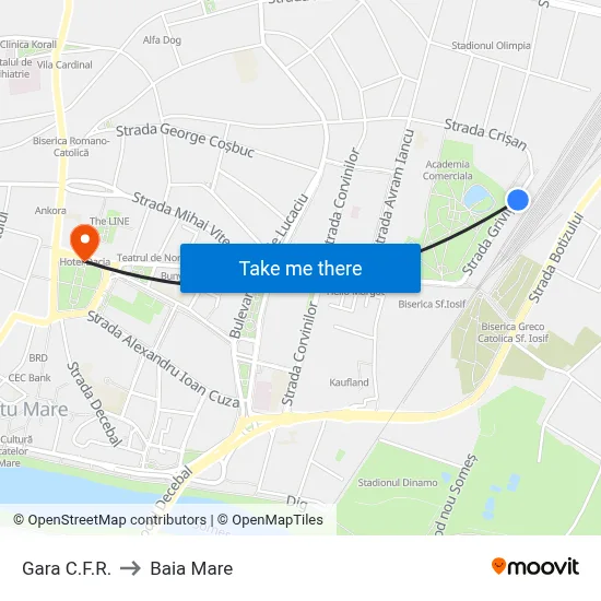 Gara C.F.R. to Baia Mare map