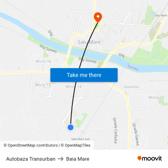 Autobaza Transurban to Baia Mare map