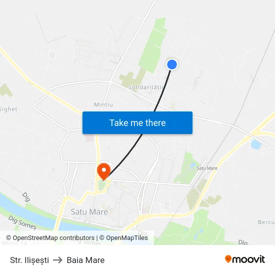 Str. Ilișești to Baia Mare map