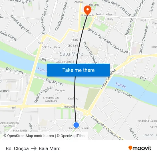 Bd. Cloșca to Baia Mare map