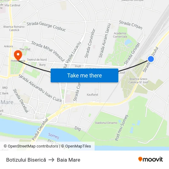 Botizului Biserică to Baia Mare map