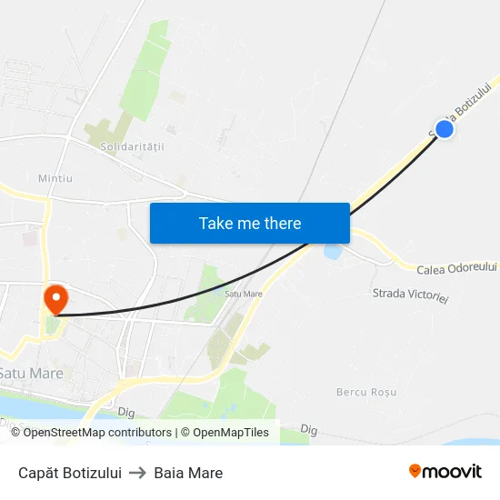 Capăt Botizului to Baia Mare map