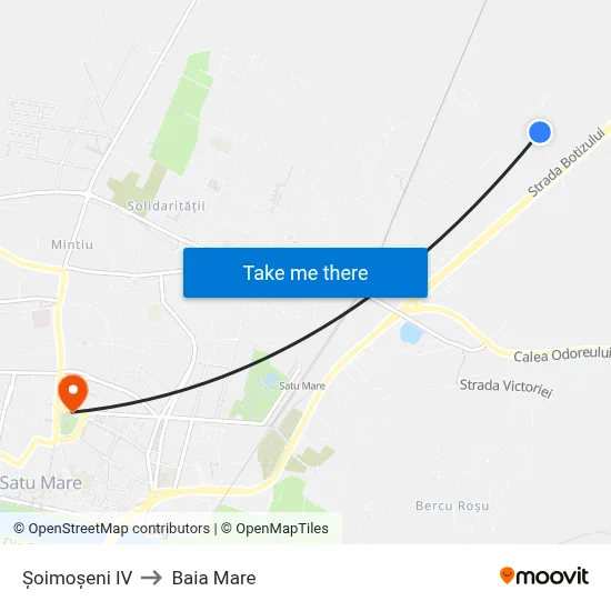 Șoimoșeni IV to Baia Mare map