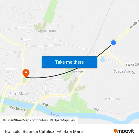 Botizului Biserica Catolică to Baia Mare map