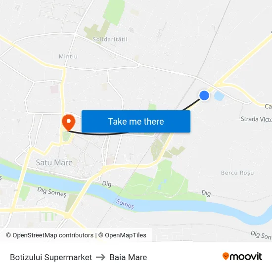 Botizului Supermarket to Baia Mare map