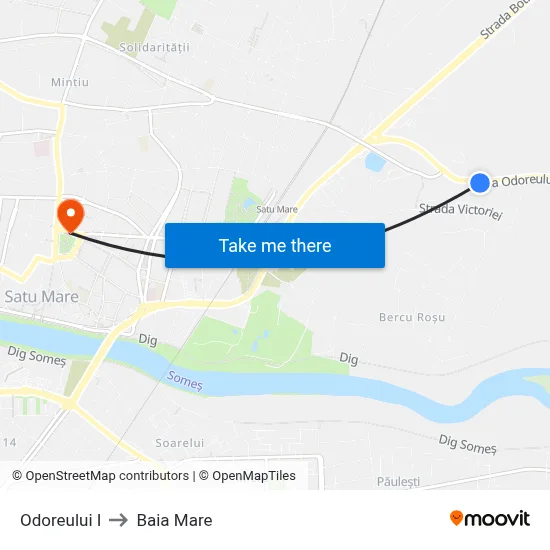 Odoreului I to Baia Mare map